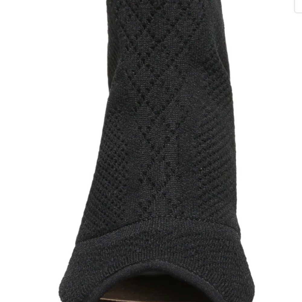 Life Stride Black Knit Peep-Toe Block Heel Bootie - Picture 3 of 10